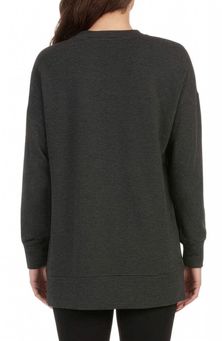 matty m. Side Pocket Tunic Sweatshirt, Alternate, color, Heather Charcoal