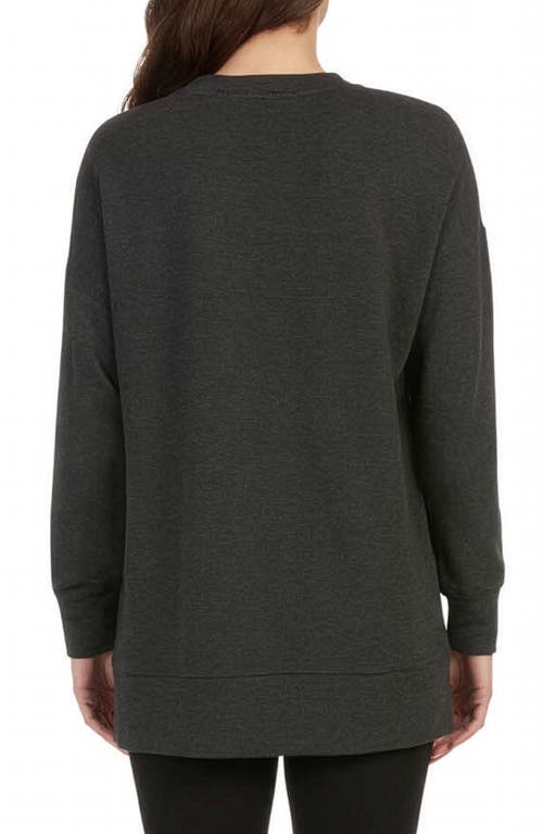 Matty M . Side Pocket Tunic Sweatshirt In Gray