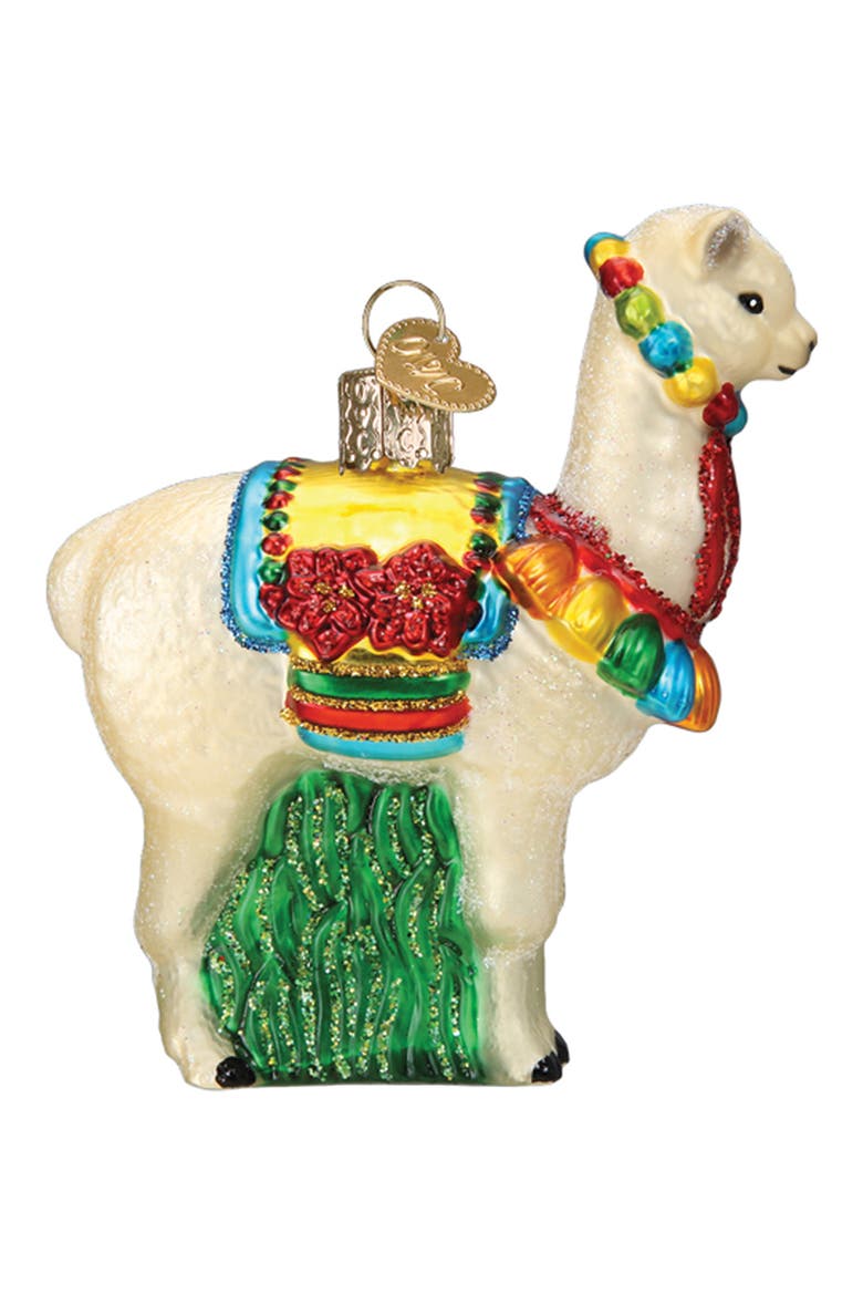 Festive Alpaca Christmas Ornament, Alternate, color, IVORY MULTI