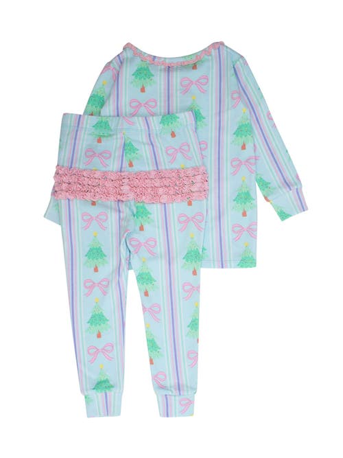 Rufflebutts Toddler Girls Modal Blend Ruffle Long Sleeve Pajama Set, Signature Rear Ruffles In Multi
