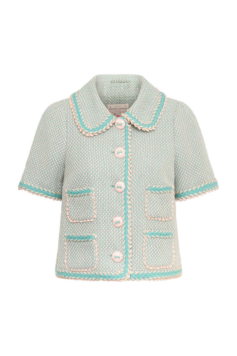 Half Sleeve Jacket With Peter Pan Collar, Main, color, Mint