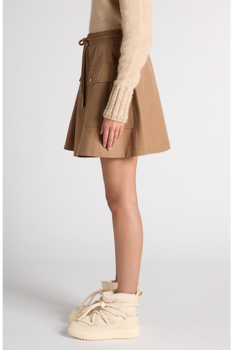 Cotton Blend A-Line Mini Skirt, Alternate, color, BROWN