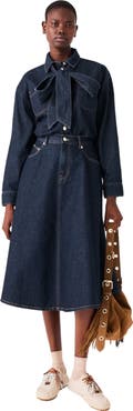 maje Denim jacket with bow