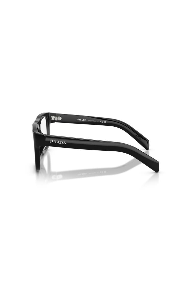 Prada 54mm Rectangle optical glasses, Alternate, color, Black