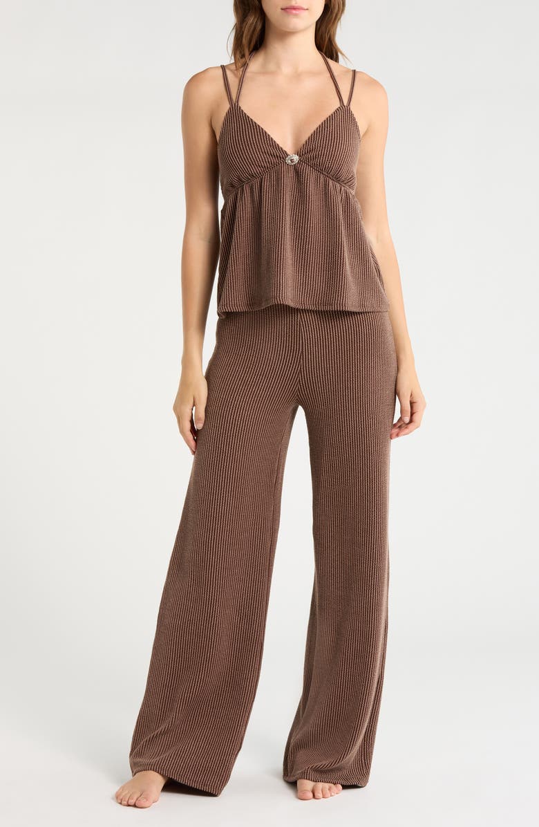 Madden Girl Halter Cami & Pants 2-Piece Set, Main, color, Brown