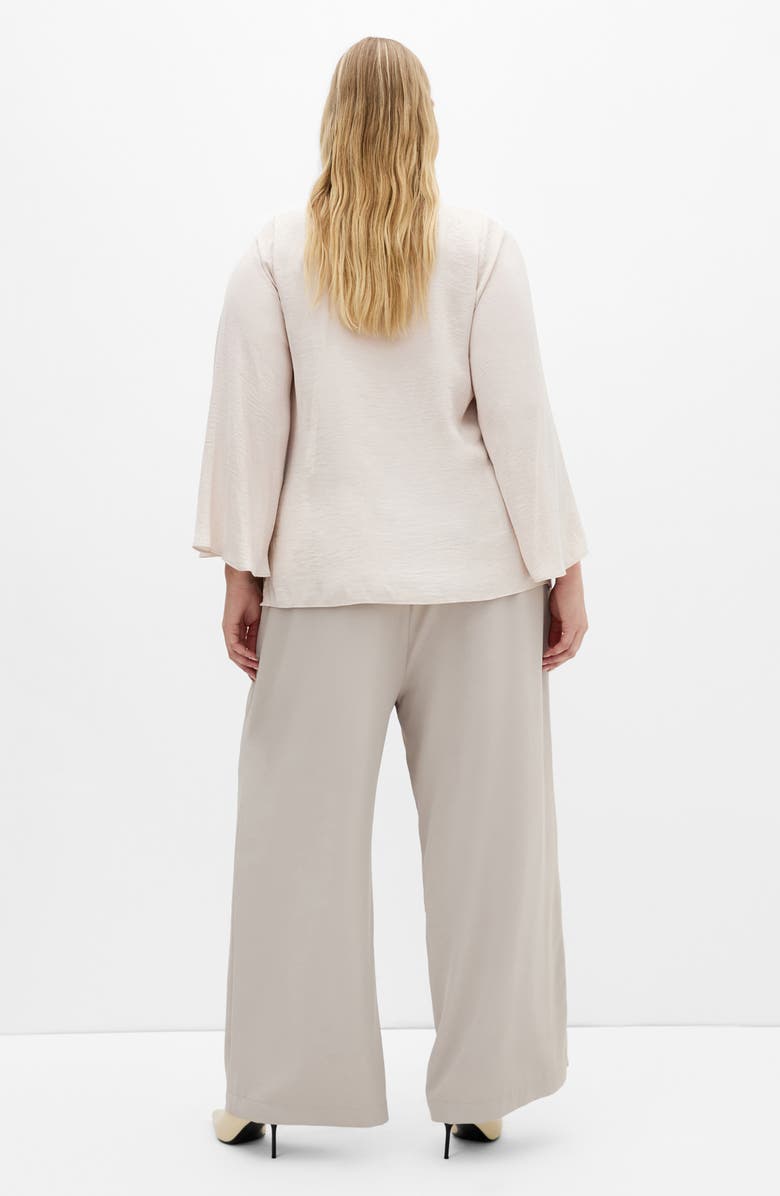 City Chic Mahalia Tie Neck Satin Top, Alternate, color, Champagne