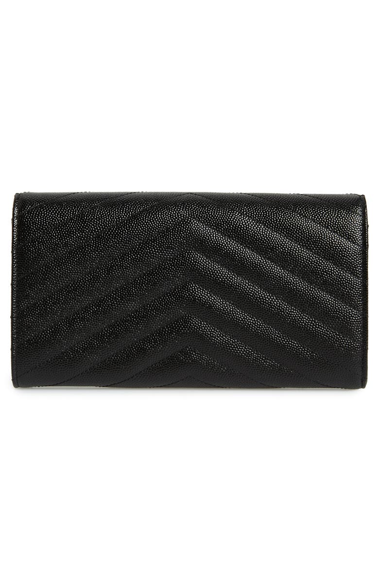 Saint Laurent Monogram Quilted Leather Wallet, Alternate, color,