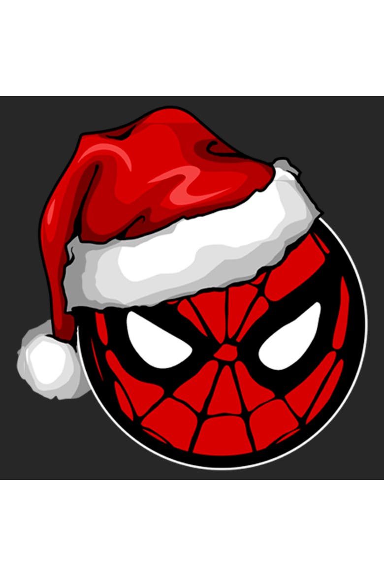 Men's Masked Hero Santa Hat Icon Short Sleeve Graphic T-Shirt, Alternate, color, Black