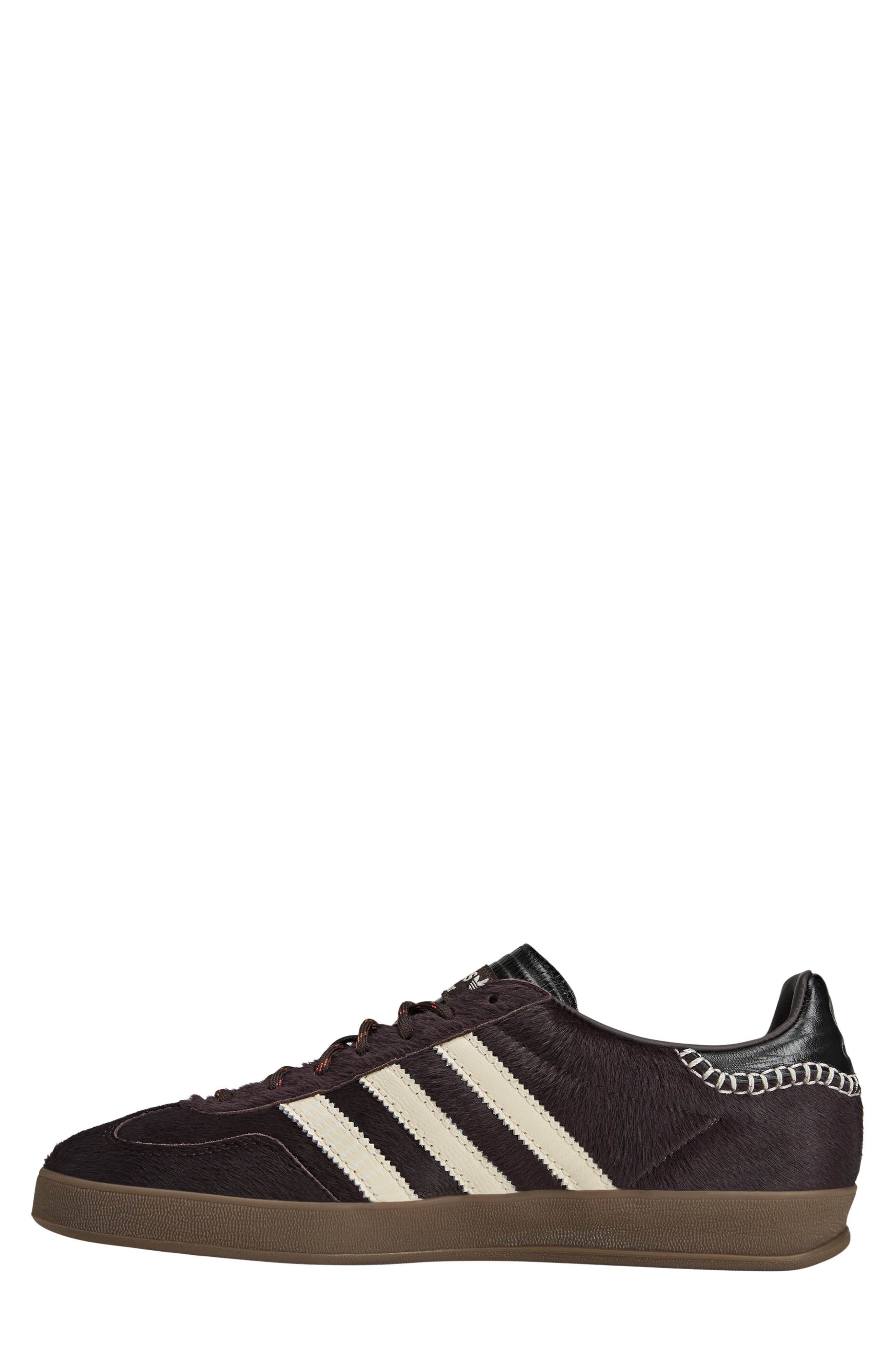 adidas x Wales Bonner Gazelle Genuine Calf Hair Sneaker, Alternate, color, Coffee/ White/ Black Calf Hair