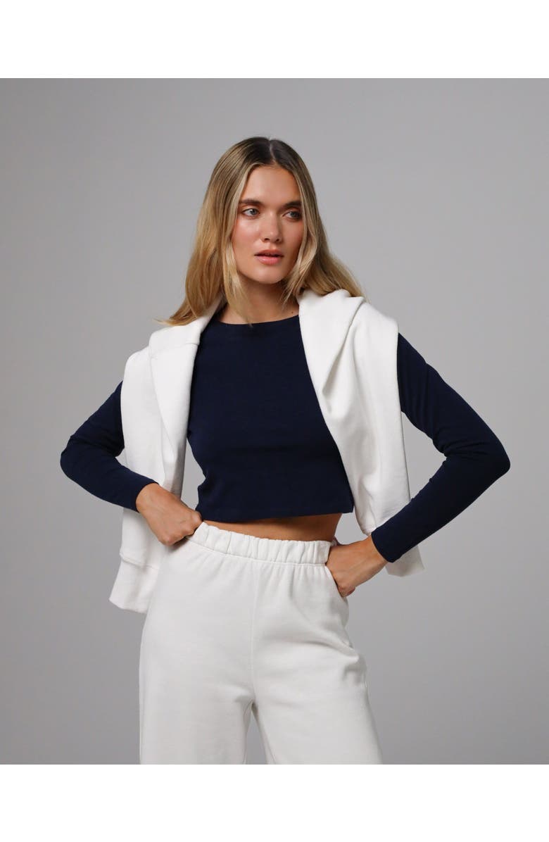 JUANA Hemp Essentials Cropped Raglan Tee, Alternate, color, Navy