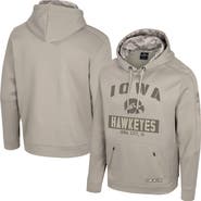 COLOSSEUM Men's Colosseum Oatmeal Iowa Hawkeyes Big & Tall Operation Hat Trick Battalion Hoodie Sweatshirt