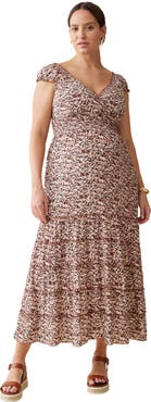 Ingrid & Isabel The Daydream Maternity Midi Cap Sleeve Dress