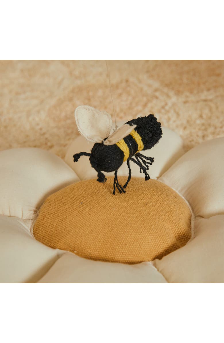 Lorena Canals Cushion Little Daisy, Alternate, color, Dark Honey, Natural, Blue Sage