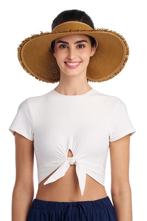 Frayed Rolled Visor, UPF 50+ Sun Protection
