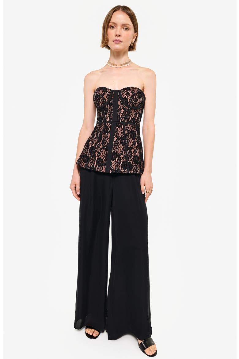 Vega Lace Corset Top, Alternate, color, BLACK