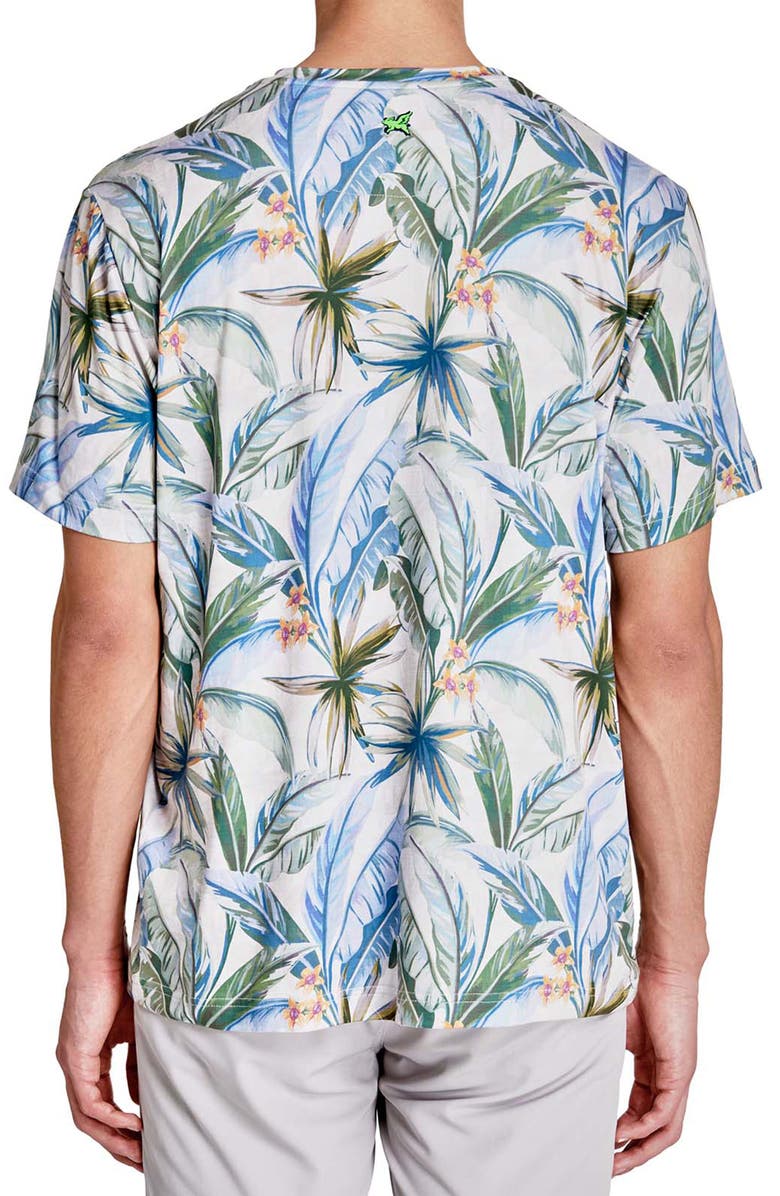 CONSTRUCT Regular Fit Tropical Chambray Recycled Performance Golf T-Shirt, Alternate, color, Cream