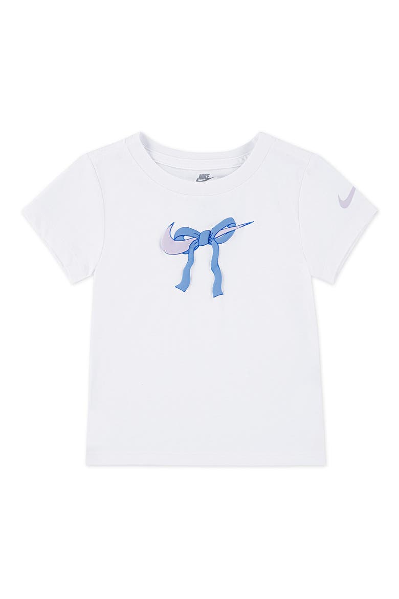 Kids' Swoosh Ribbon Graphic T-Shirt, Main, color, WHITE