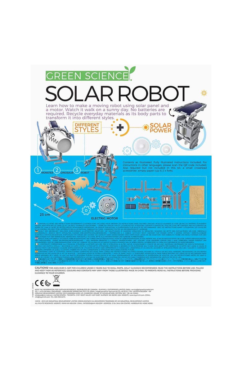 4M Green Science Solar Robot STEM Educational Kit, Alternate, color, Multicolored