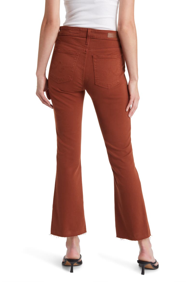 Farrah High Waist Raw Hem Crop Bootcut Jeans, Alternate, color, SPICED MAPLE
