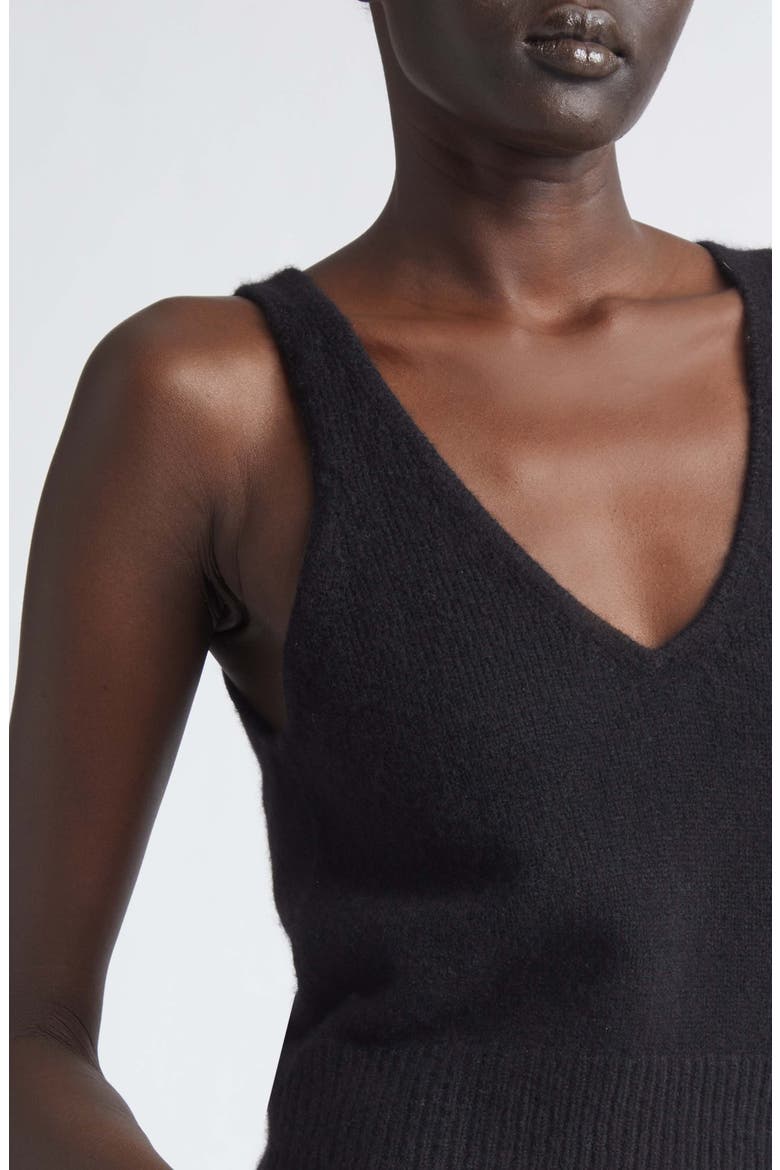 The Reese Cashmere & Silk V-Neck Tank, Alternate, color, BLACK