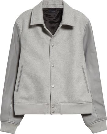 ジャケット・アウター Brooks Brothers wool coat Elliott Diana John Elliott Wool Blend & Leather Varsity Jacket | Nordstrom
