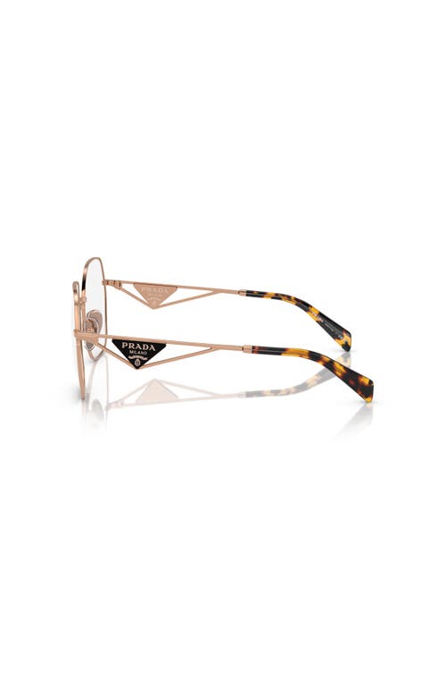 Prada 56mm Irregular Optical Glasses In Gold