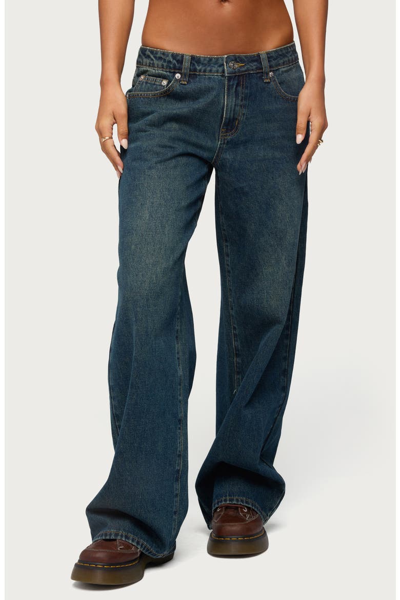 Raelynn Washed Low Rise Baggy Wide Leg Jeans, Main, color, TWILIGHT-BLUE