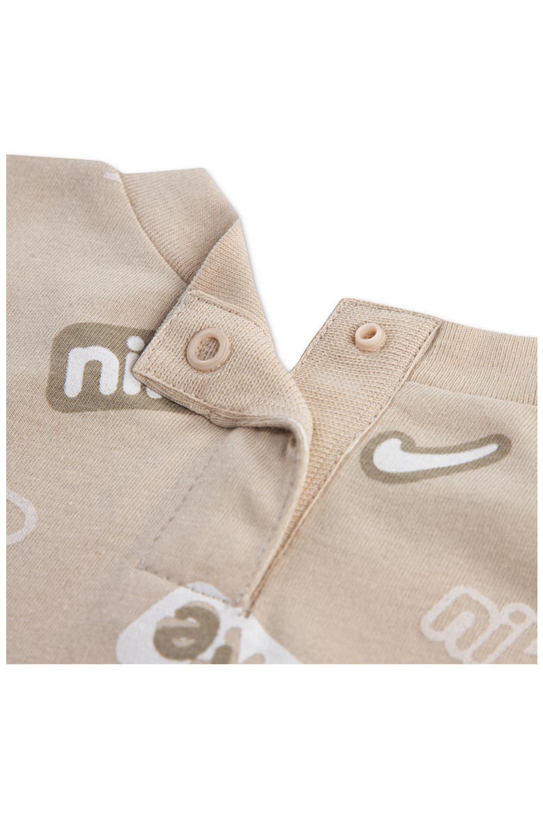 Swoosh Romper, Alternate, color, SANDDRIFT