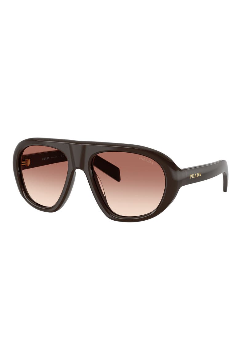56mm Irregular Sunglasses, Alternate, color, CIGAR / LIGHT BROWN BORDEAUX