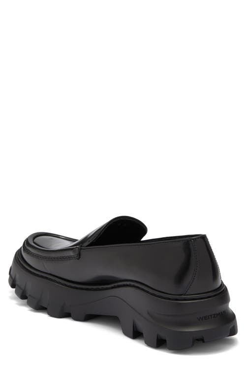 Stuart Weitzman Anders Platform Slip-on Shoe In Black