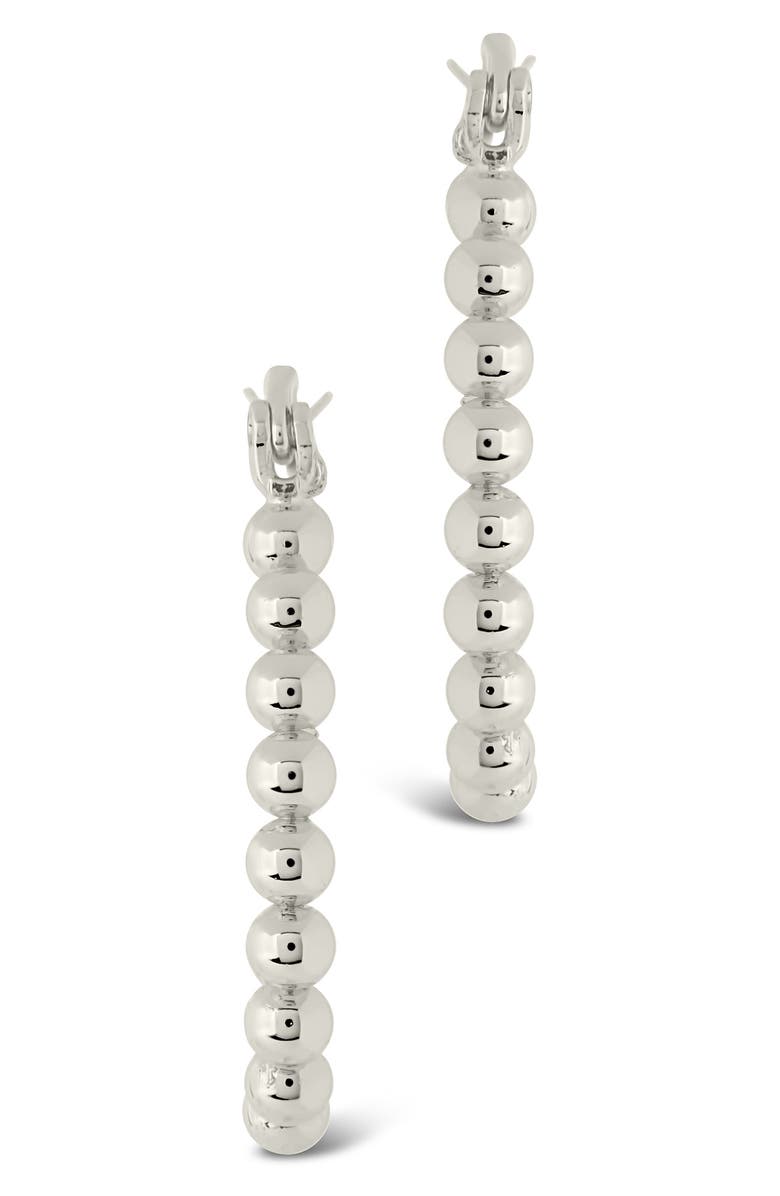 Sterling Forever Bubble Textured Oval Hoop Earrings, Alternate, color, Silver