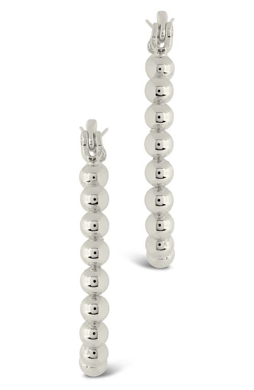 Sterling Forever Bubble Textured Oval Hoop Earrings In Silver