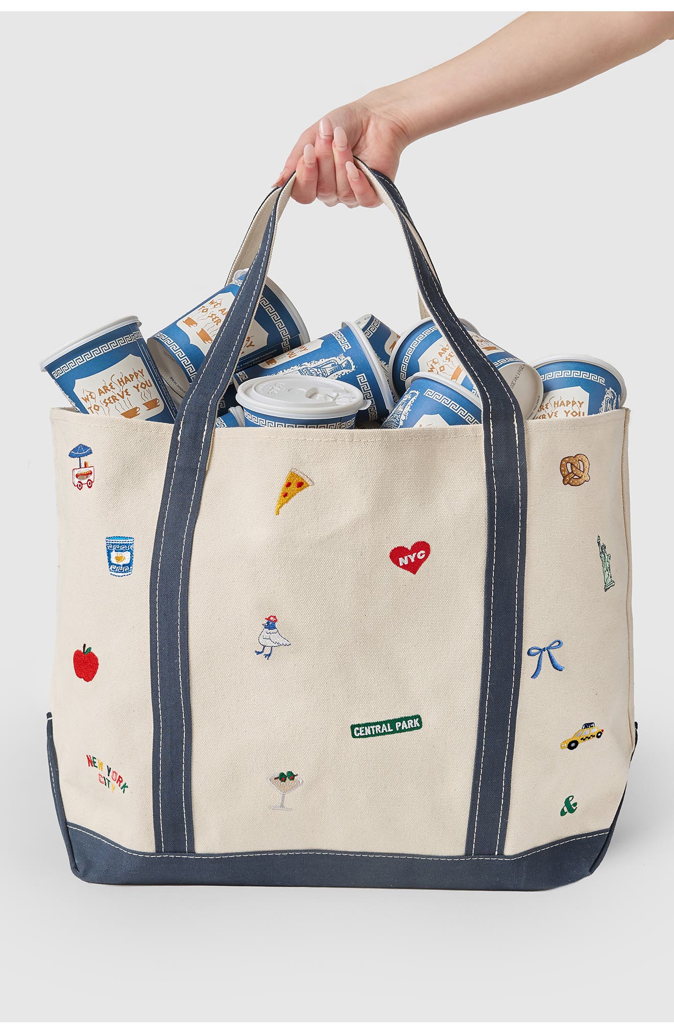 Alice & Wonder New York Icon Canvas Tote, Alternate, color, Natural / Colorful Icons