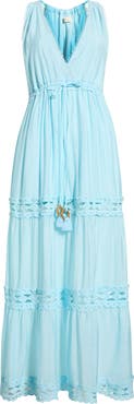 Elan Cutout Trim Sleeveless Cover-Up Maxi Dress