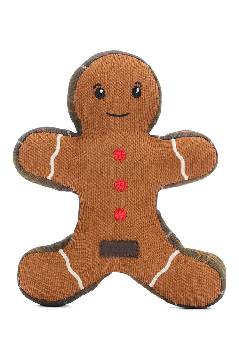 Gingerbread Man Dog Toy, Main, color, BROWN