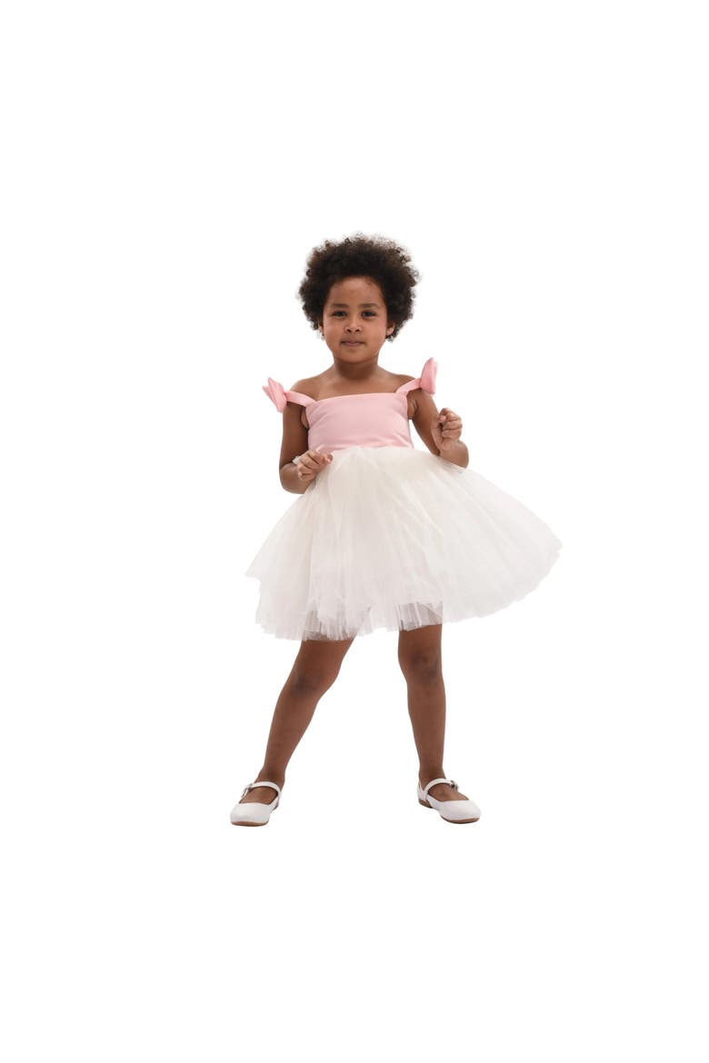 Bodice Dress with Tulle Skirt, Main, color, Pink