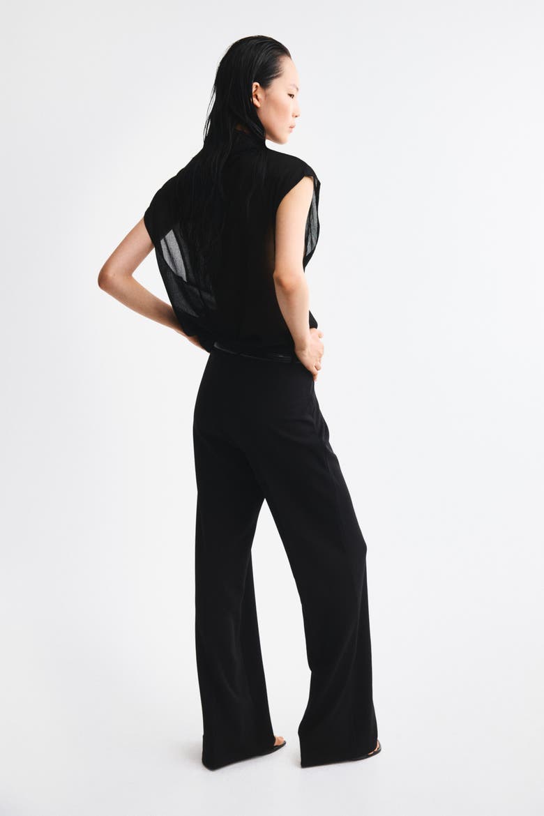Straight-leg Pants With Belt, Alternate, color, Black