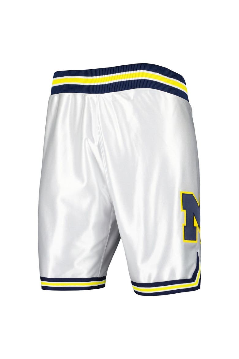 Men's Mitchell & Ness White Michigan Wolverines 1991 Shorts, Alternate, color, White