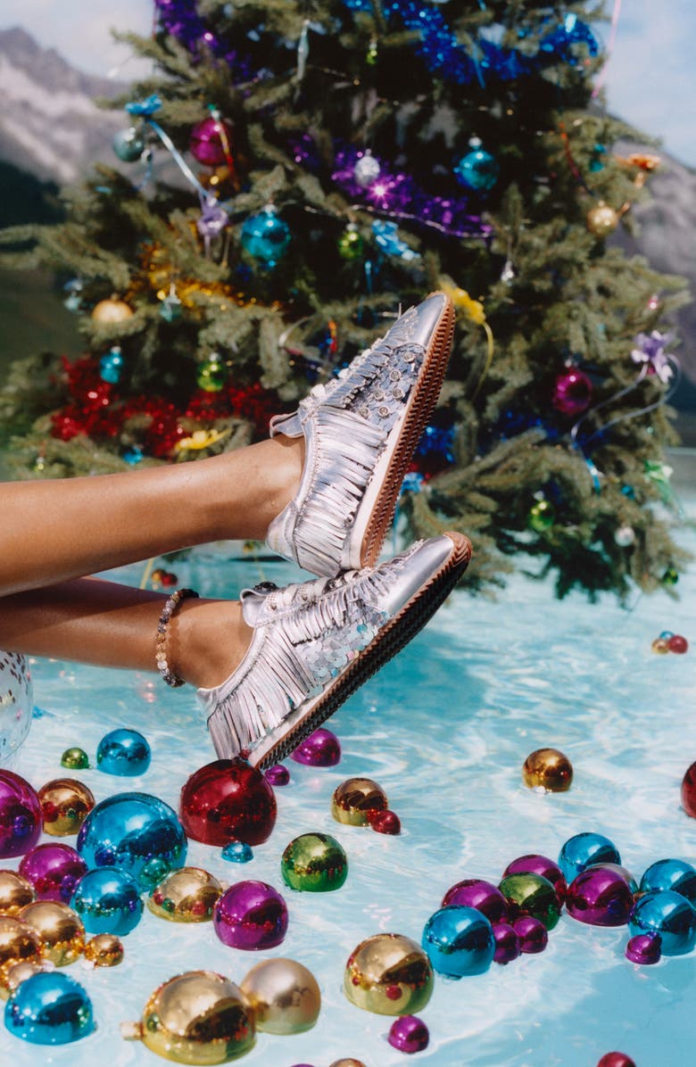 Kurt Geiger London Islington Fringe Sneaker, Alternate, color, Silver