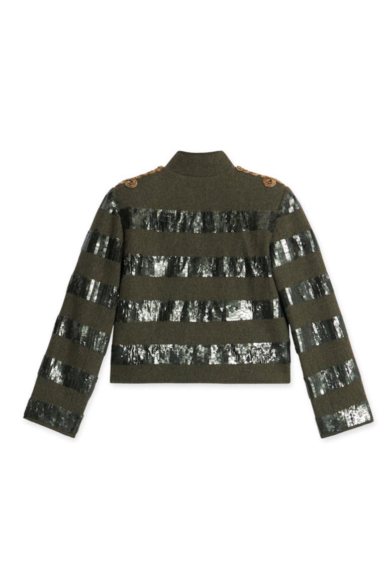 Classic Wool Pailettes Jacket, Alternate, color, Military Green