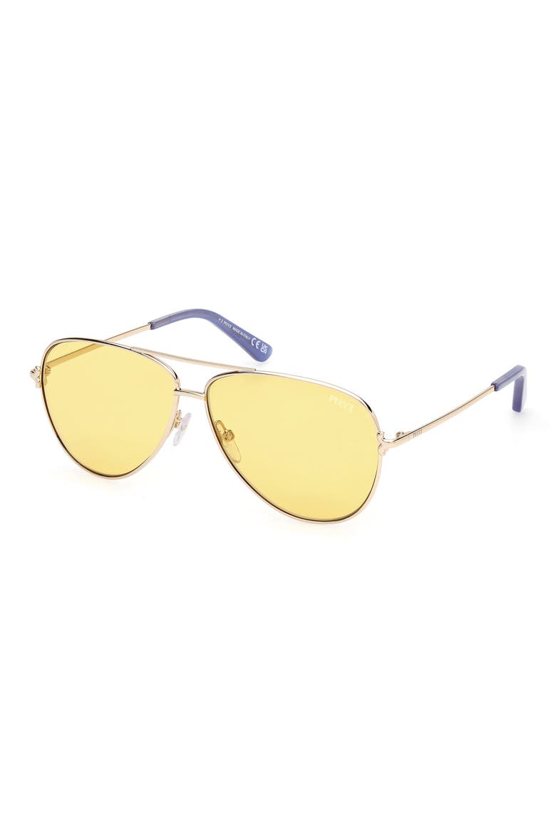 60mm Pilot Sunglasses, Alternate, color, GOLD/ OPAL LAVENDER / YELLOW