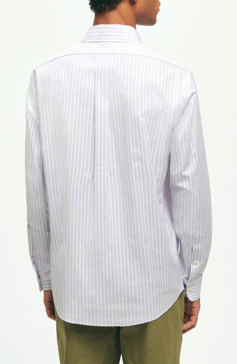 Brooks Brothers Regular Fit Stripe Stretch Button-Down Oxford Shirt, Alternate, color,