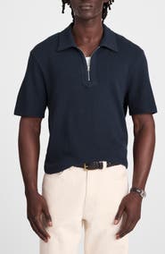Madewell Quarter Zip Pique Polo Shirt