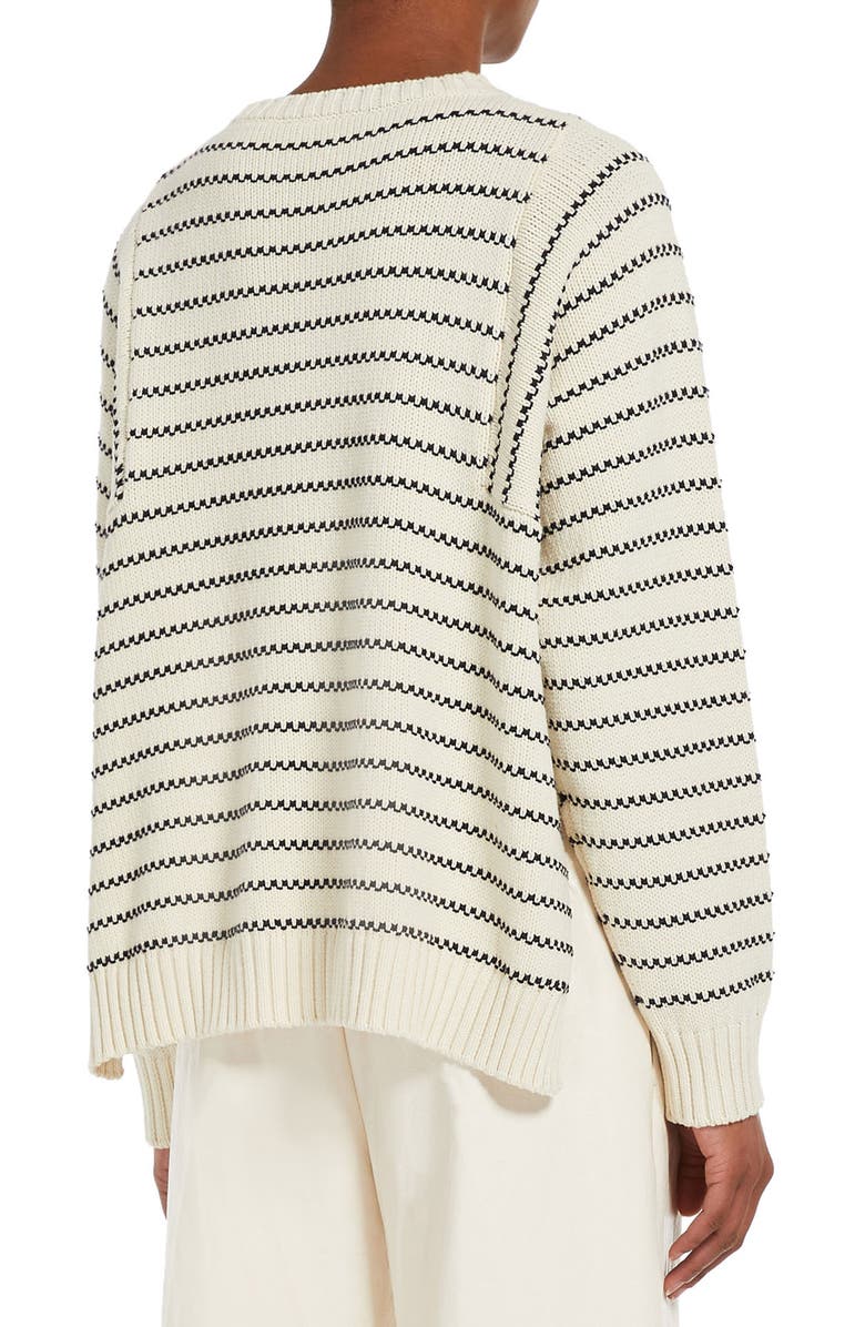 Weekend Max Mara Natura Stripe Cotton Blend Crewneck Sweater, Alternate, color, 