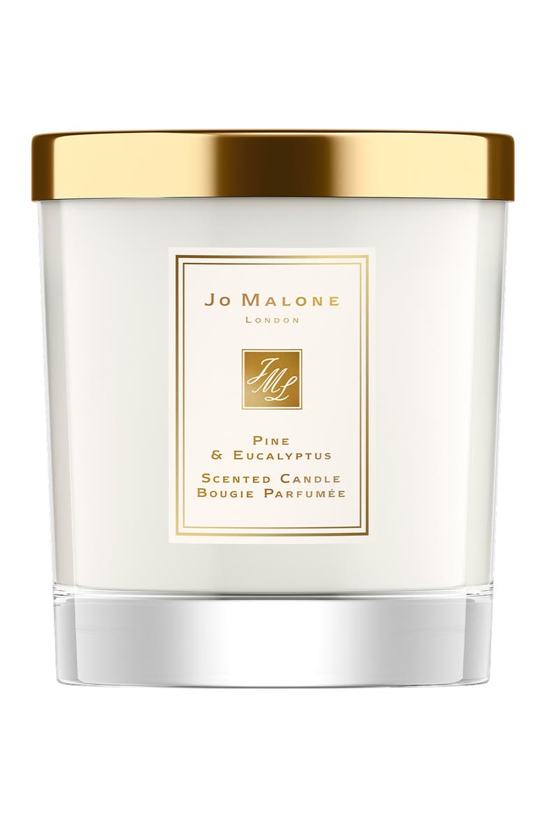 Pine & Eucalyptus Scented Candle, Main, color, NO COLOR
