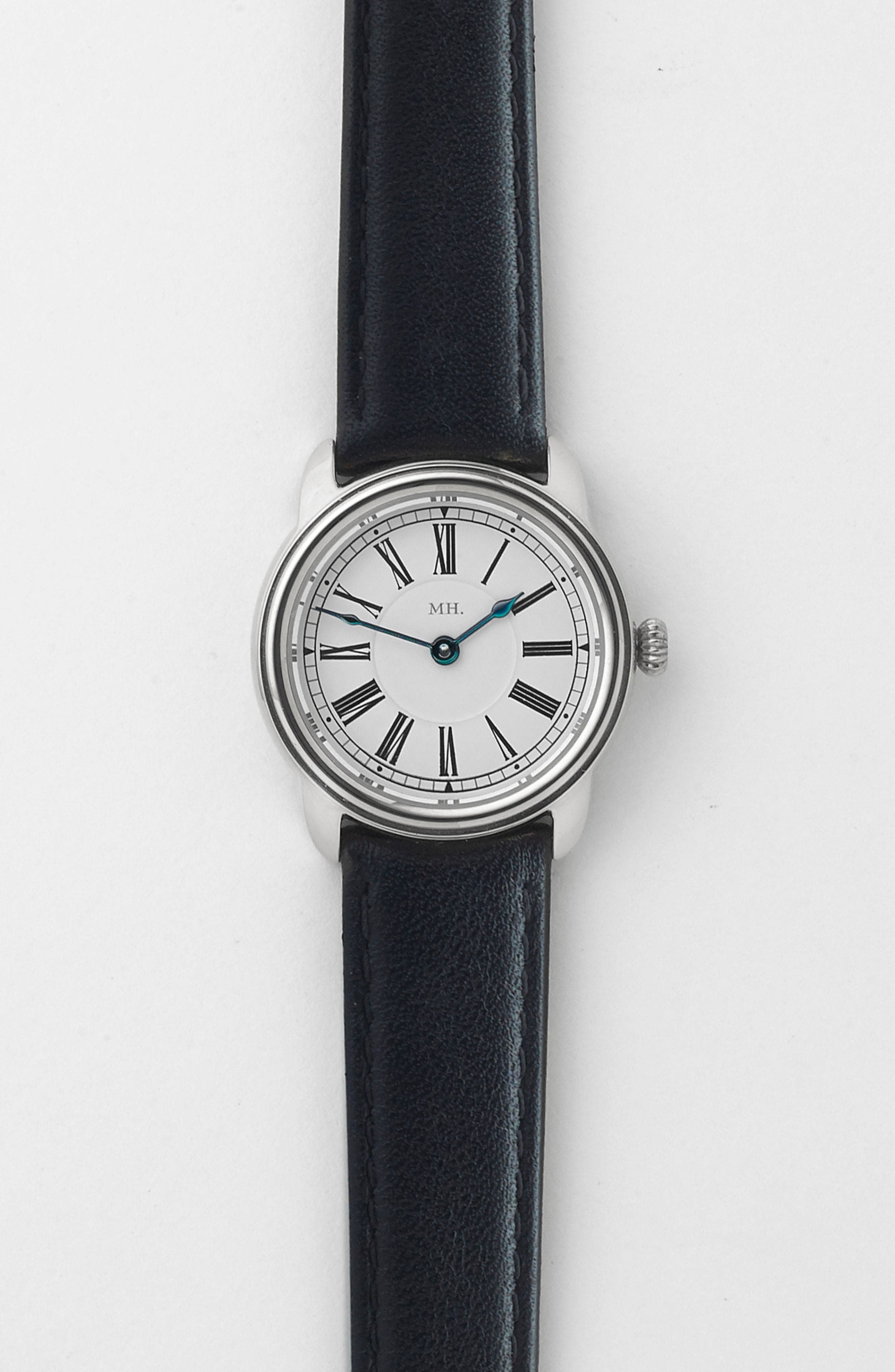 Silver Watch - Black Strap