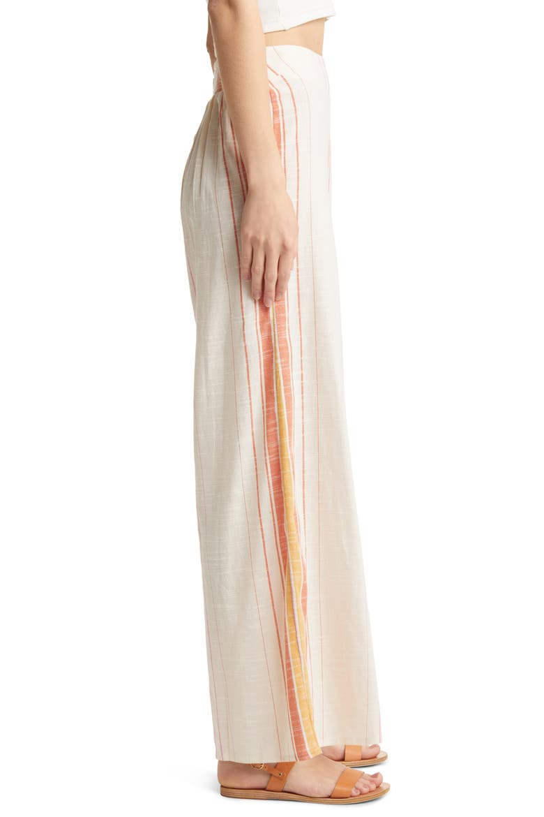 Locals Only Stripe Wide Leg Pants, Alternate, color, BONE