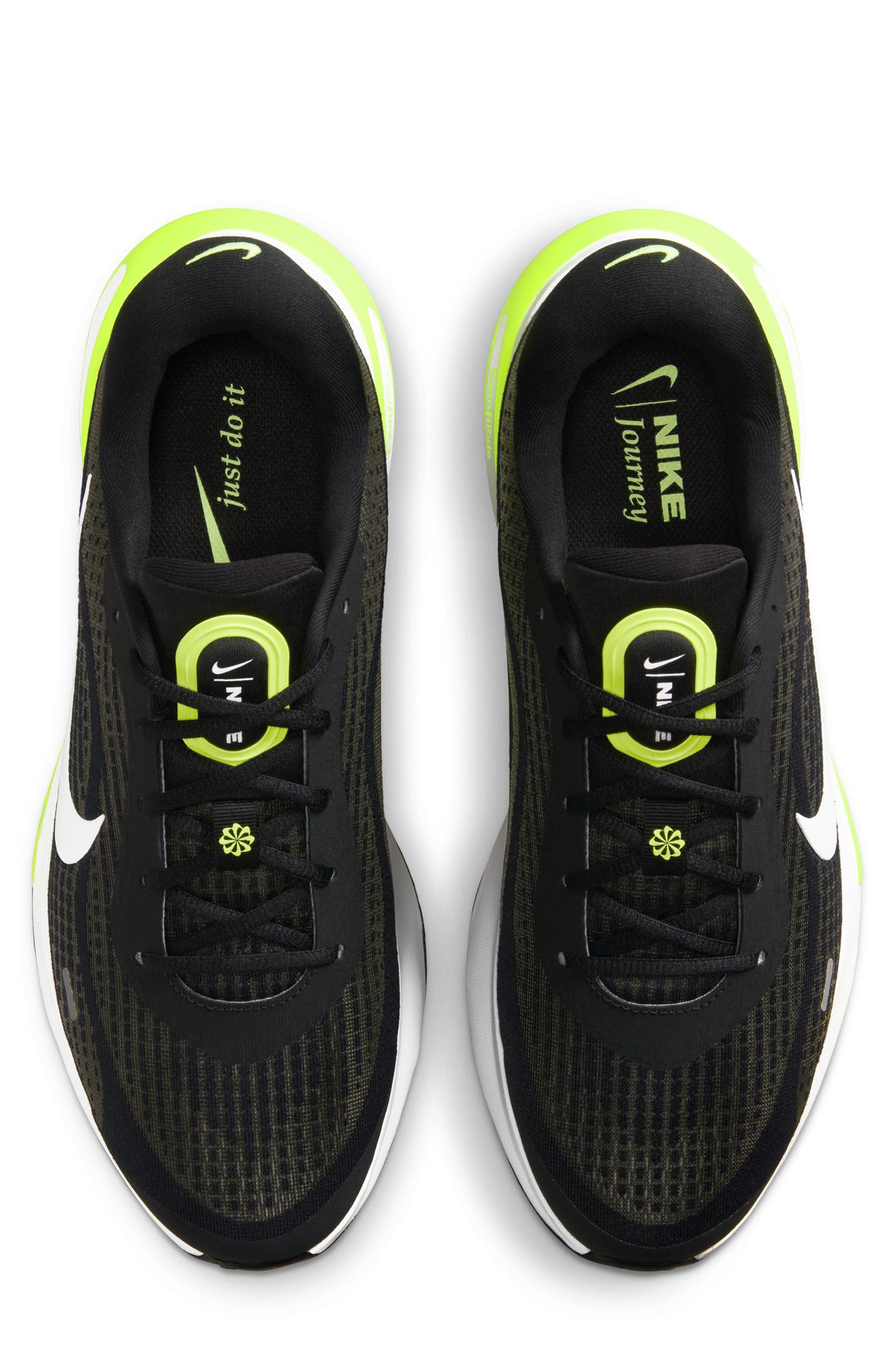 Nike Journey Road Runner Sneaker, Alternate, color, Black/ White/ Wolf Grey/ Volt