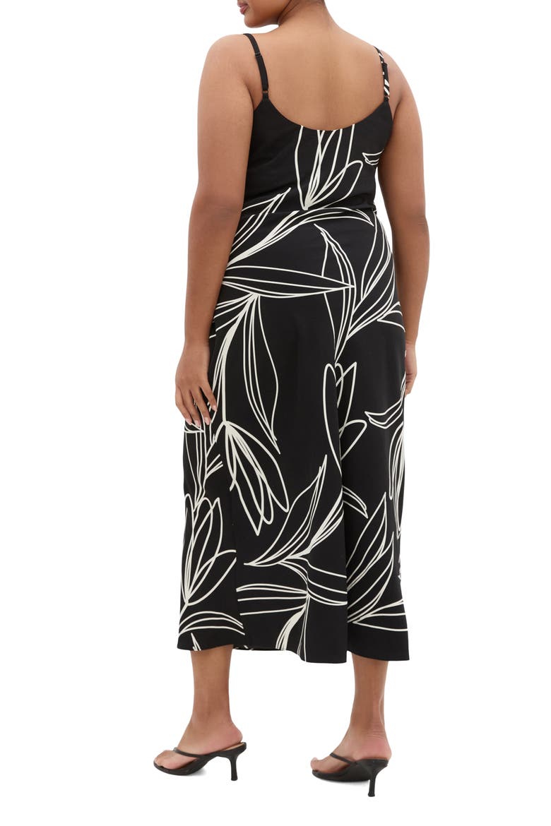 Sadie Floral Print Slipdress, Alternate, color, BLACK BLOOM