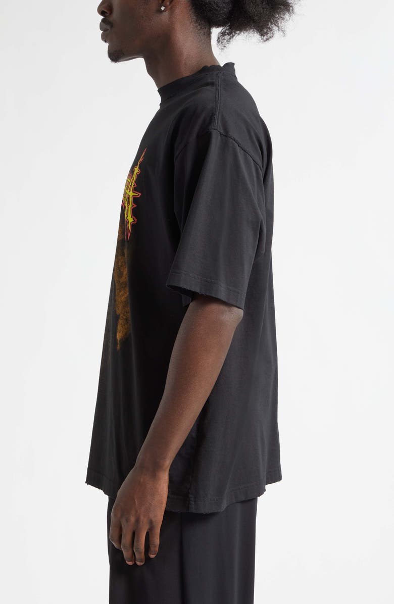 Balenciaga Medium Fit Sacré Couer Graphic T-Shirt, Alternate, color, 1000 Black